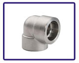 ASTM B366 Inconel 600 Threaded Fittings Socket Weld 90° Elbow in our stockyard