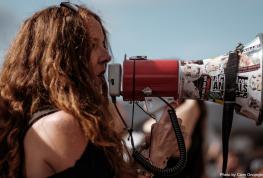 Woman with megaphone Woman with megaphone